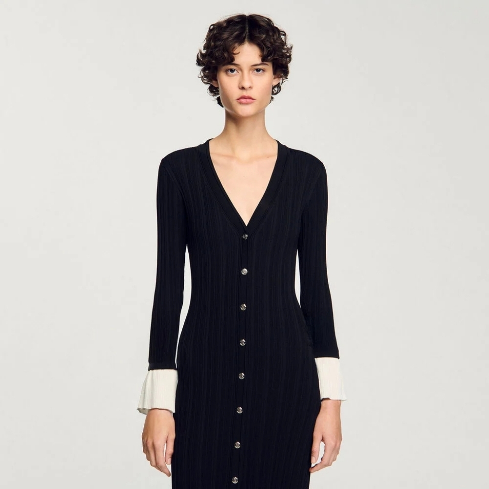 Sandro Two Tone Knit Maxi Dress - Picture 4 of 15